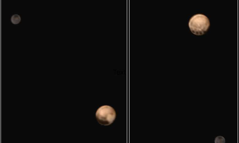 Zdjęcia dwóch stron Plutona upublicznione przez zespół sondy New Horizons 4 lipca 2015 roku.